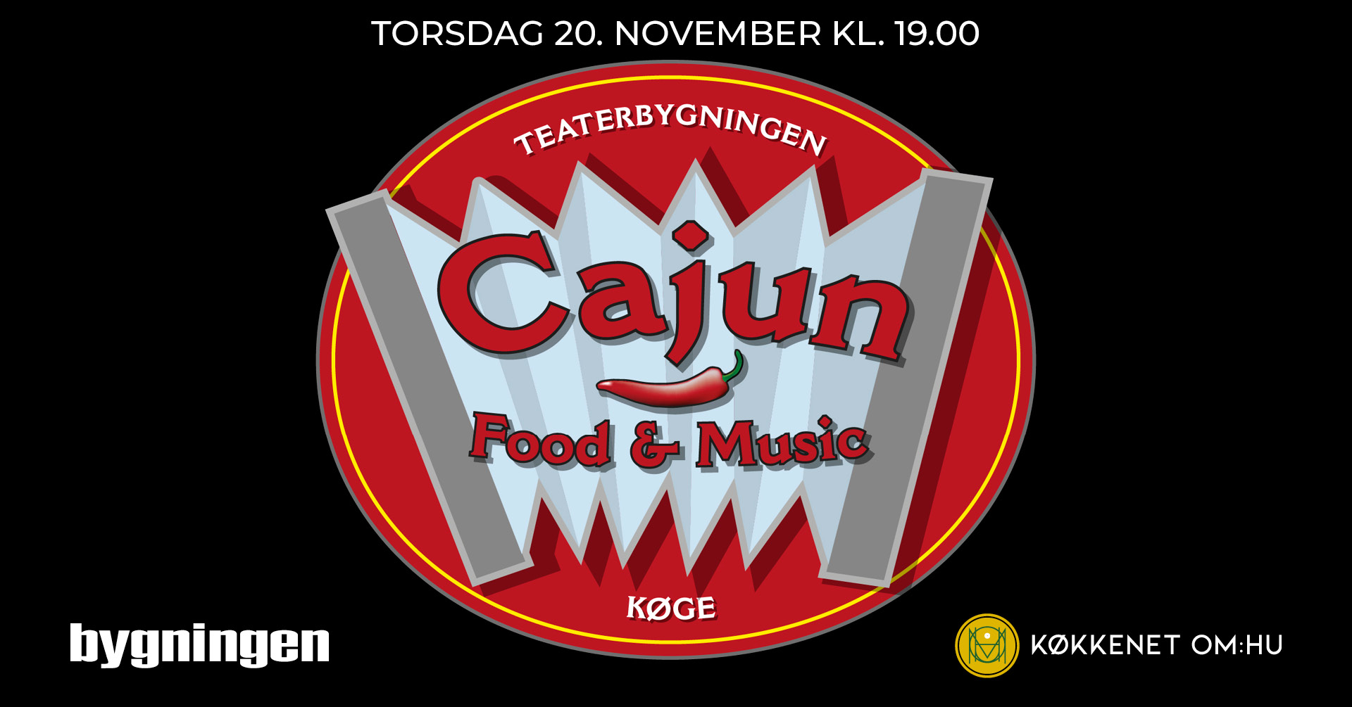 cajun food and music paa teaterbygningen 20 november 2025