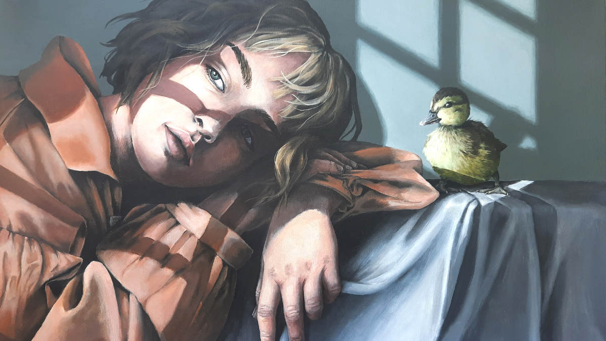 mathilde nyboe udstiller i mezzaninen i hugos gaard kultur koege